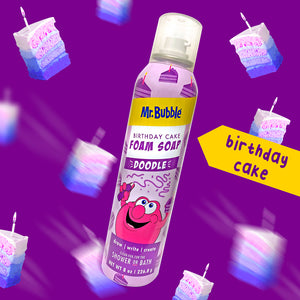 Mr. Bubble Doodle Foam Soap Birthday Cake