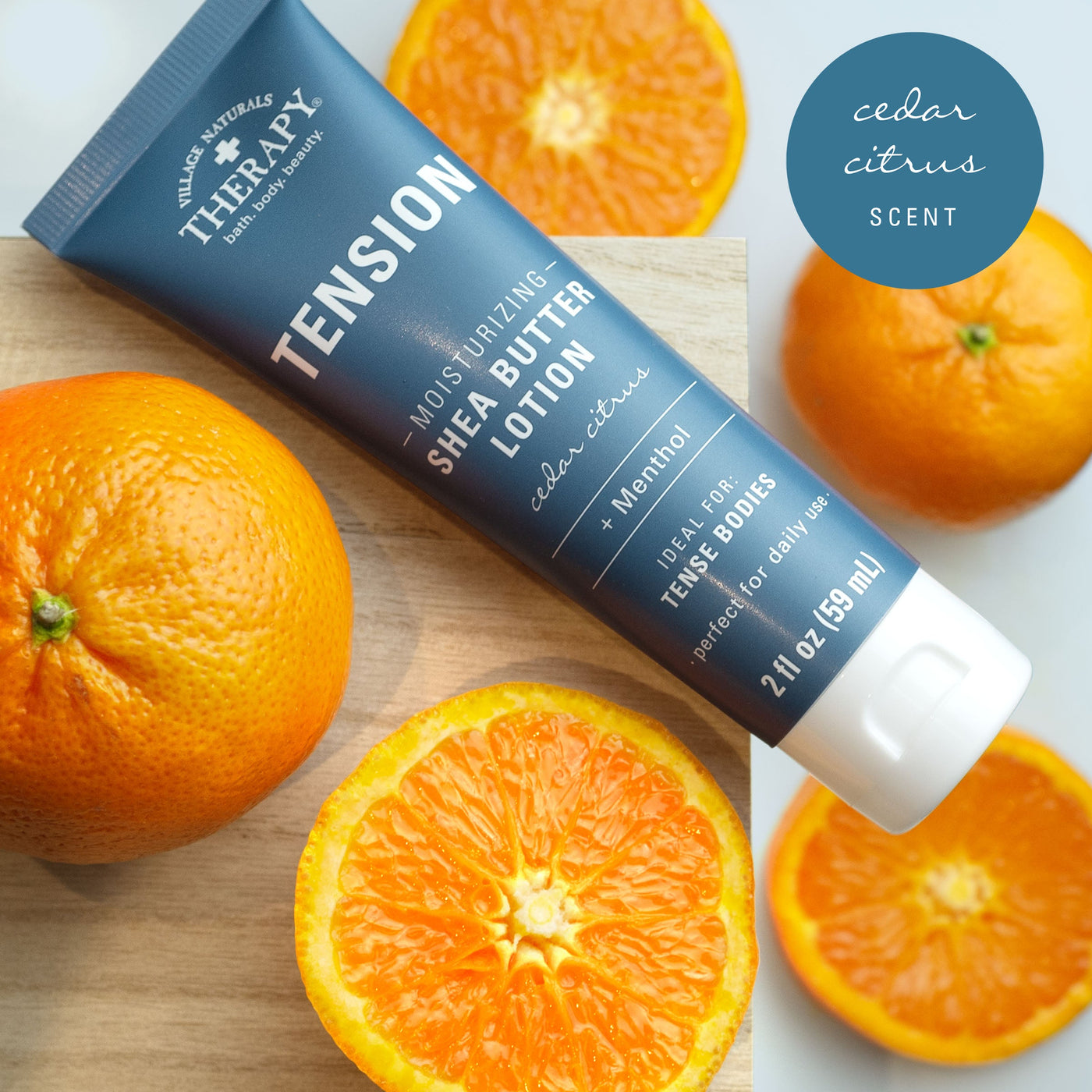 Village Naturals Therapy Tension Moisturizing Shea Butter Lotion Cedar Citrus