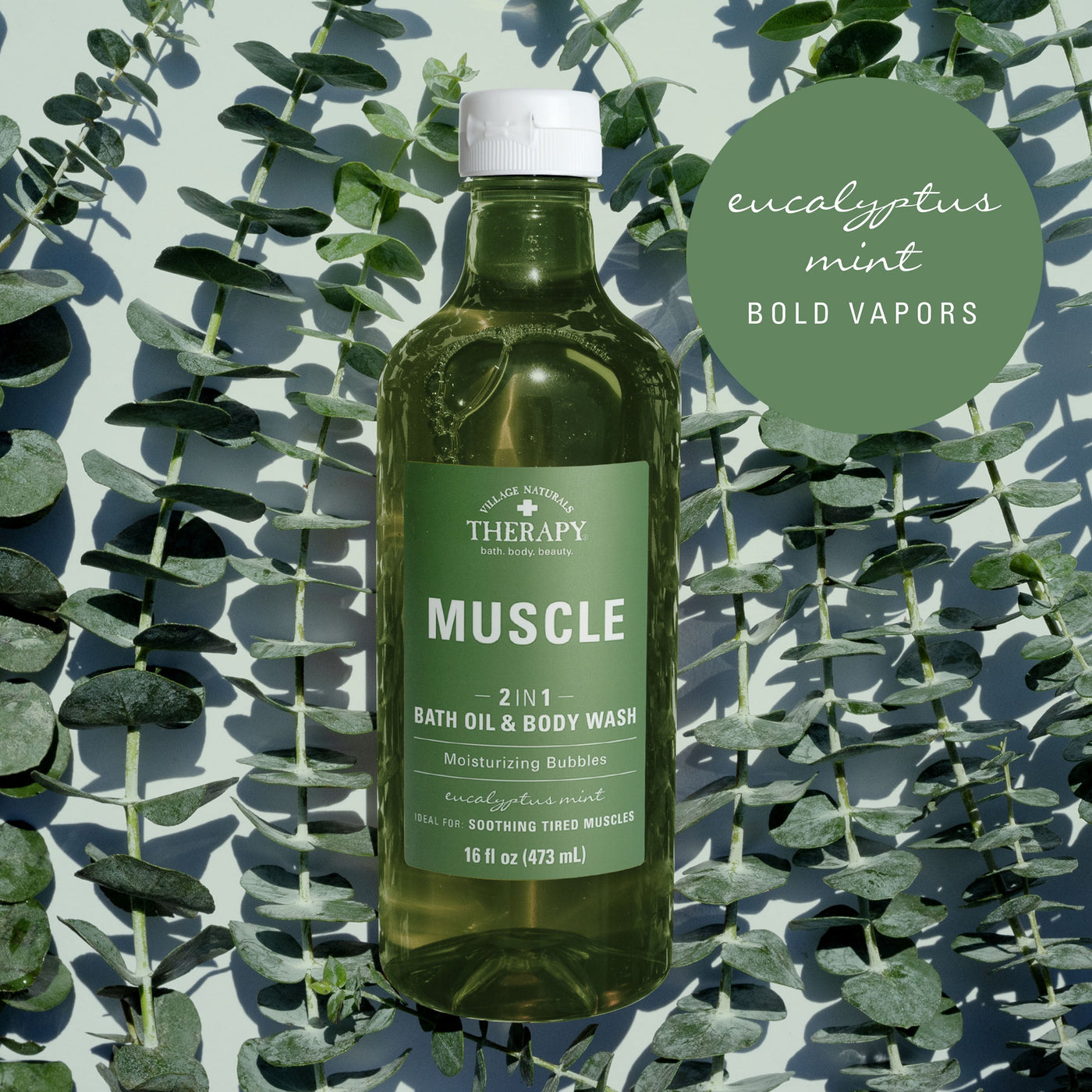 Village Naturals Therapy Muscle Relief Foaming Bath Oil & Body Wash