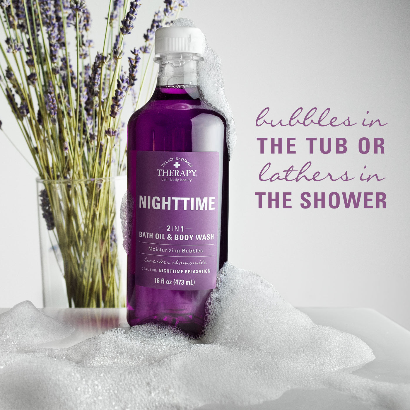 Village Naturals Therapy Nighttime Foaming Bath Oil & Body Wash