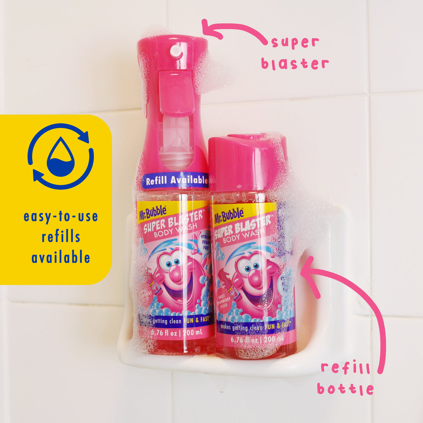 Mr. Bubble Super Blaster Body Wash Refill Sweet Strawberry Splash