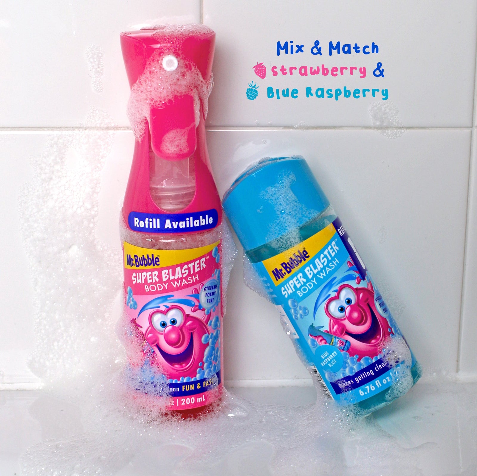 Mr. Bubble Super Blaster Body Wash Refill Blue Raspberry Blast