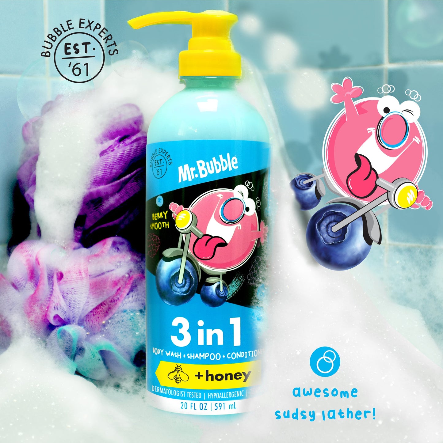 Berry Smooth 3in1 Body Wash, Shampoo & Conditioner