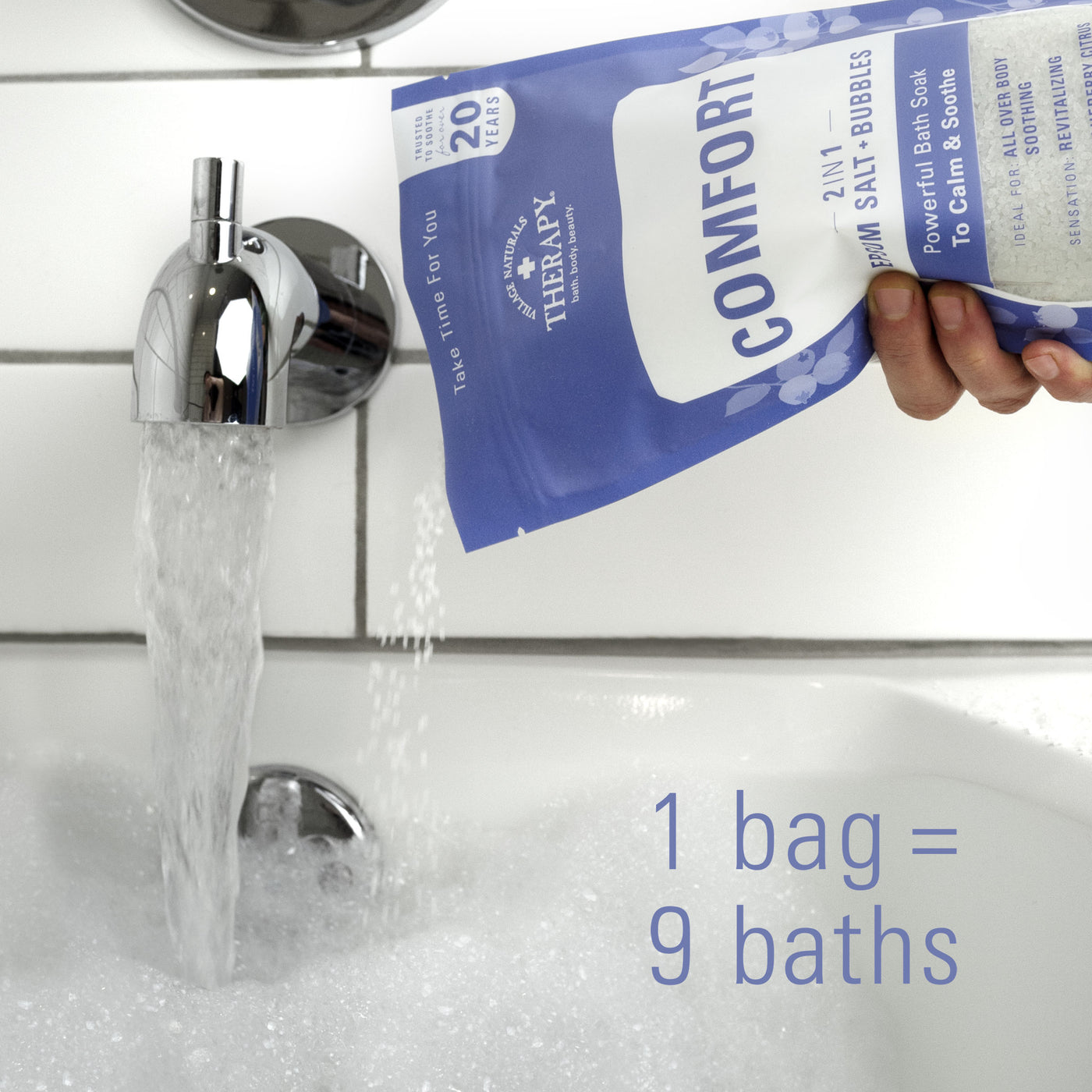Village Naturals Therapy Comfort Epsom Salt and Bubbles Bath Soak