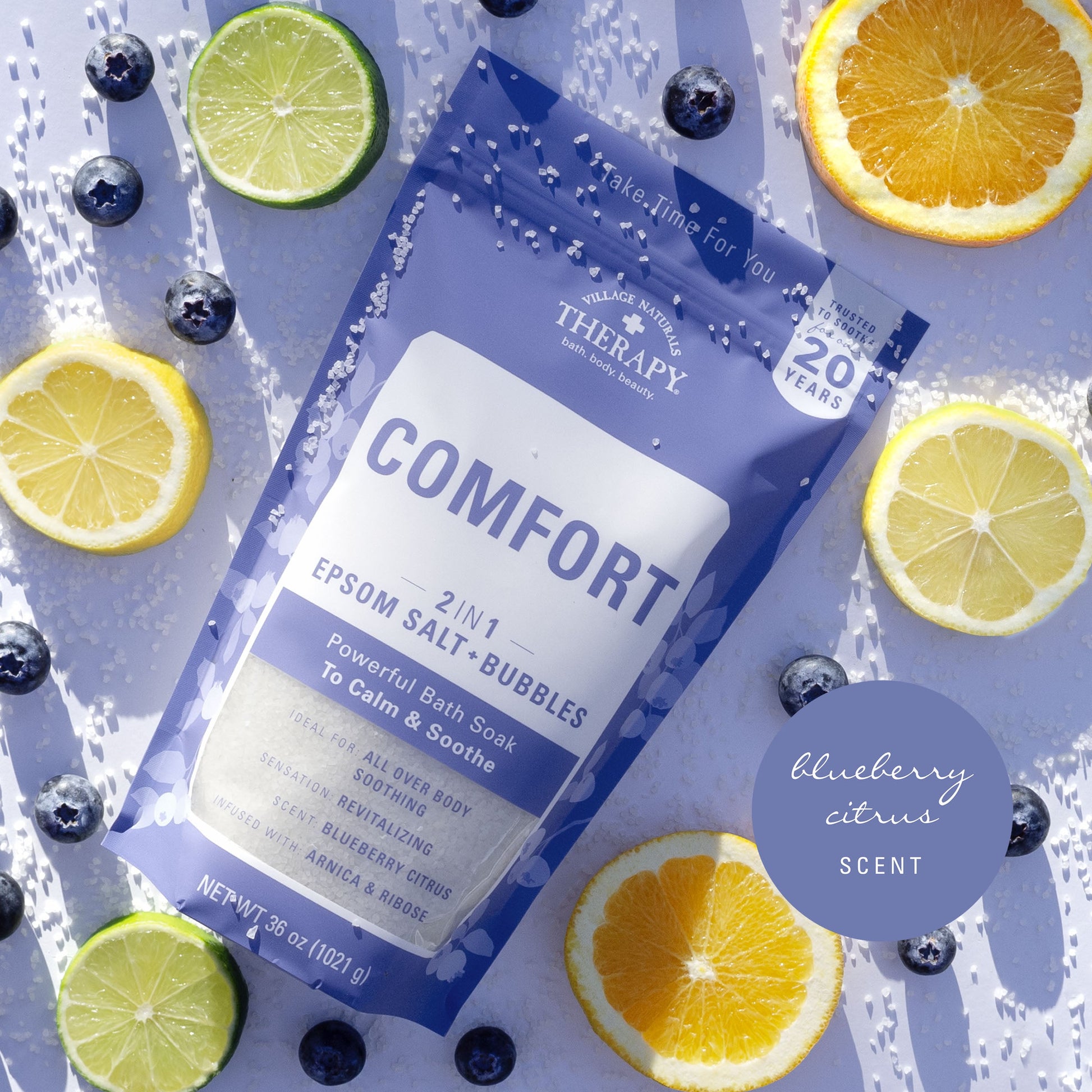 Village Naturals Therapy Chronic Pain Comfort Epsom Salt and Bubbles Bath Soak