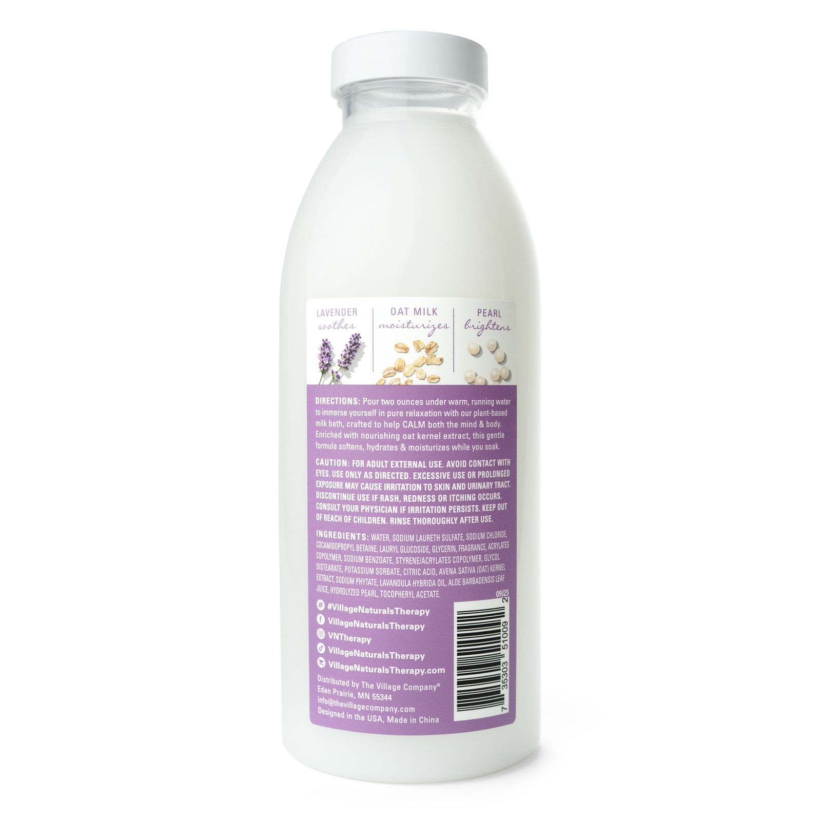 Village Naturals Therapy Calm Plant Milk Bubble Bath