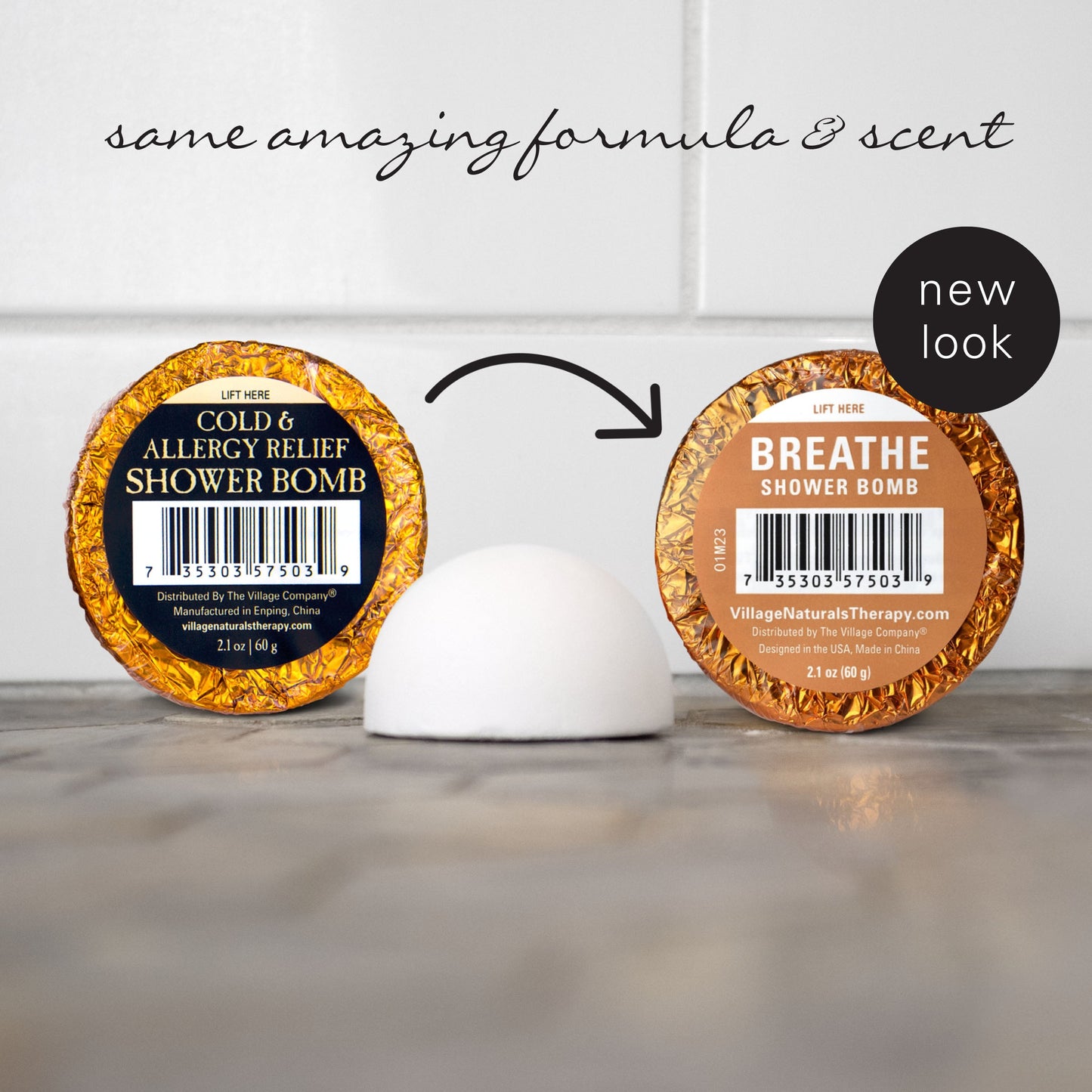 Village Naturals Therapy Cold & Allergy Relief Shower Bomb