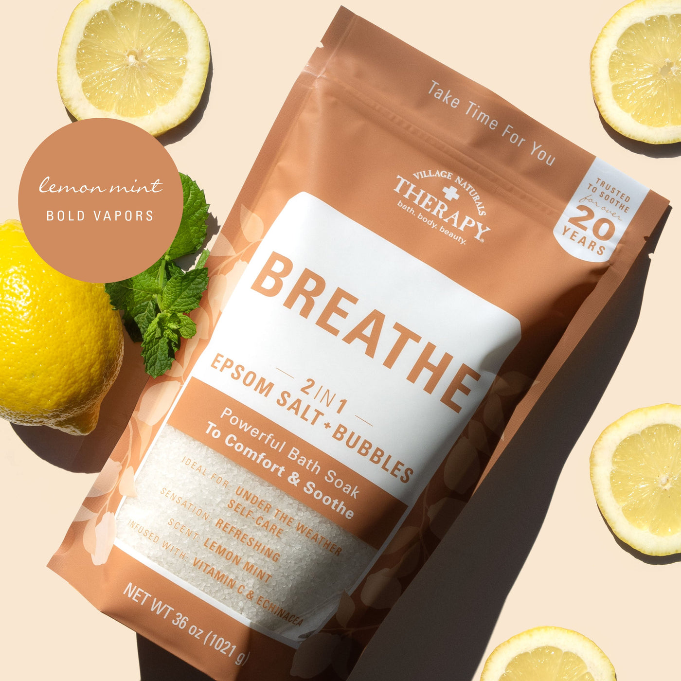 Village Naturals Therapy Breathe Foaming Epsom Salt Body Soak