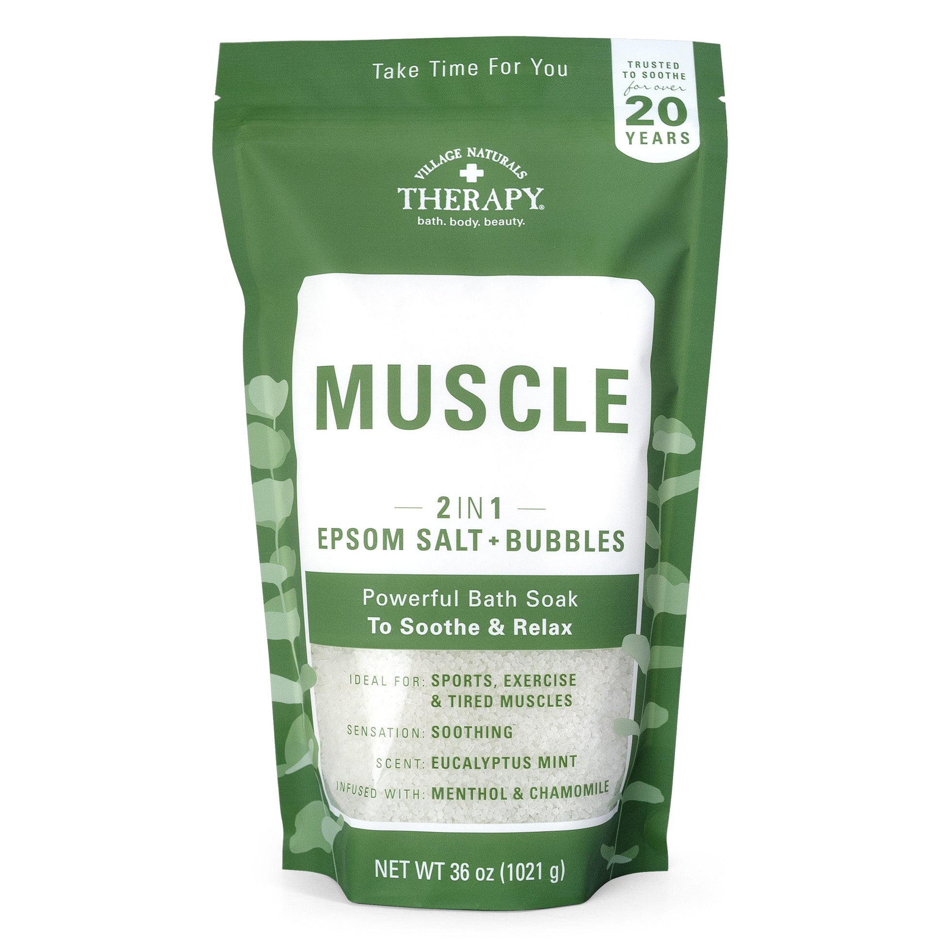Village Naturals Therapy Muscle 2 in 1 Epsom Salt and Bubbles Bath 