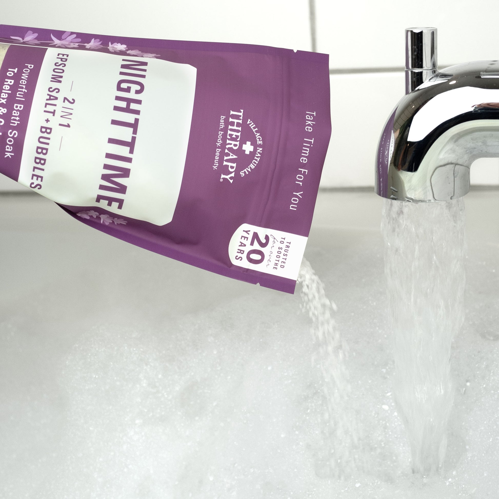 Village Naturals Therapy Nighttime Relief Foaming Epsom Bath Soak