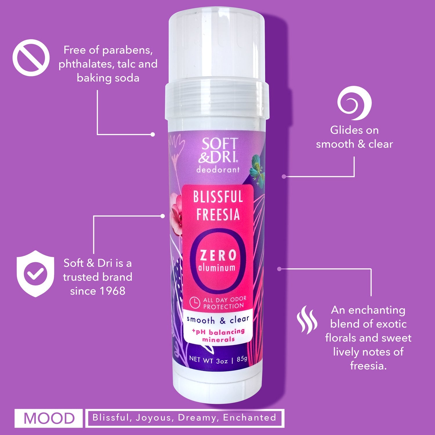 Soft & Dri Blissful Feesia Aluminum Free Deodorant