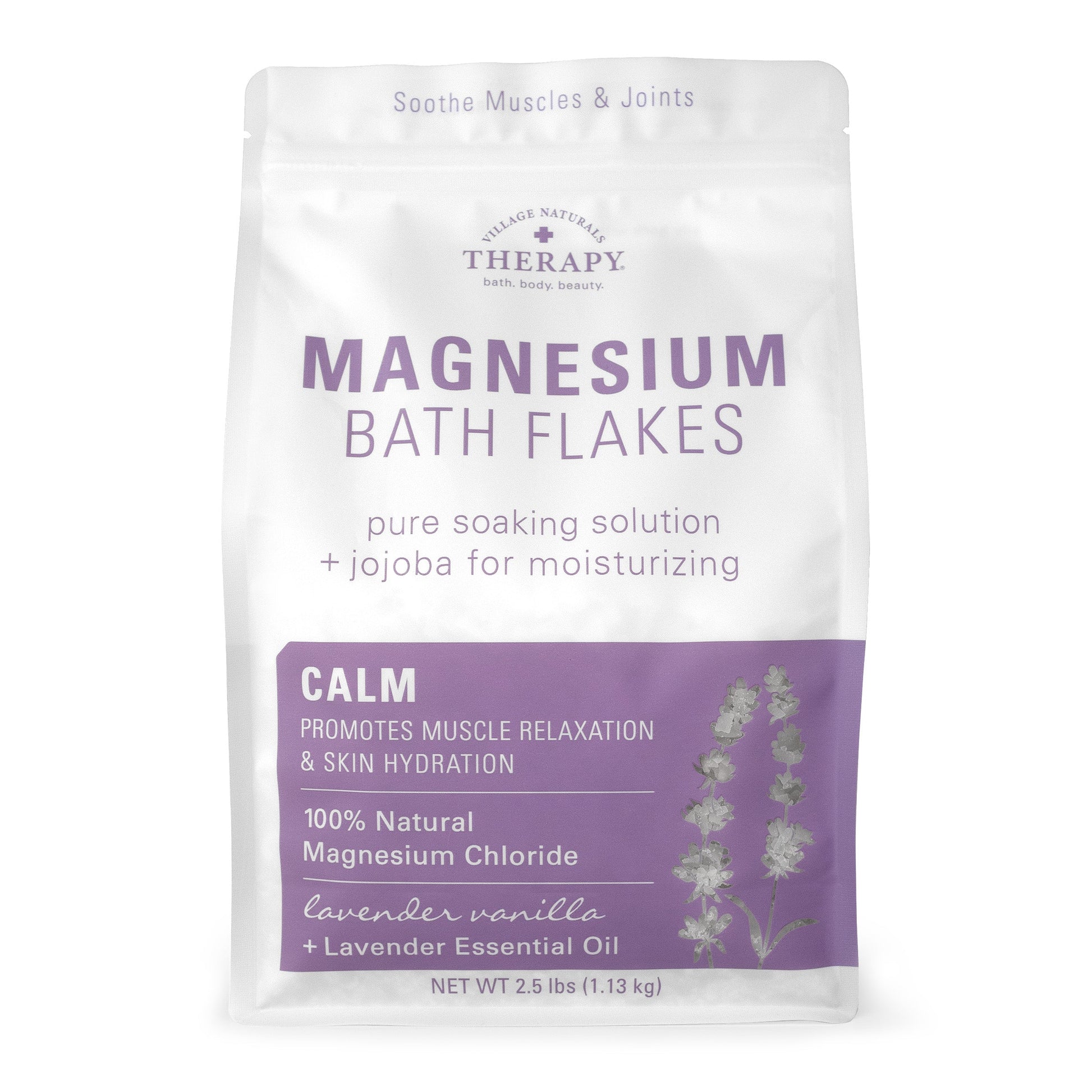 Village Naturals Therapy Calm Magnesium Bath Flakes 2.5 lb.