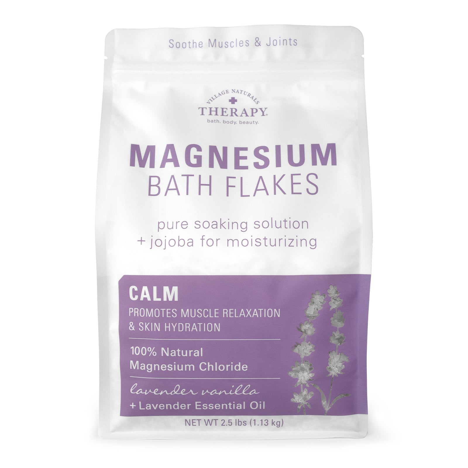 Village Naturals Therapy Calm Magnesium Bath Flakes 2.5 lb.