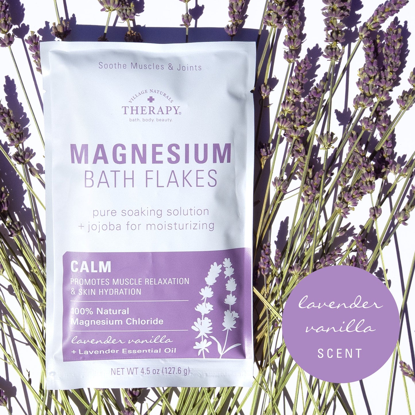 Village Naturals Therapy Calm Magnesium Bath Flakes 4.5 oz.