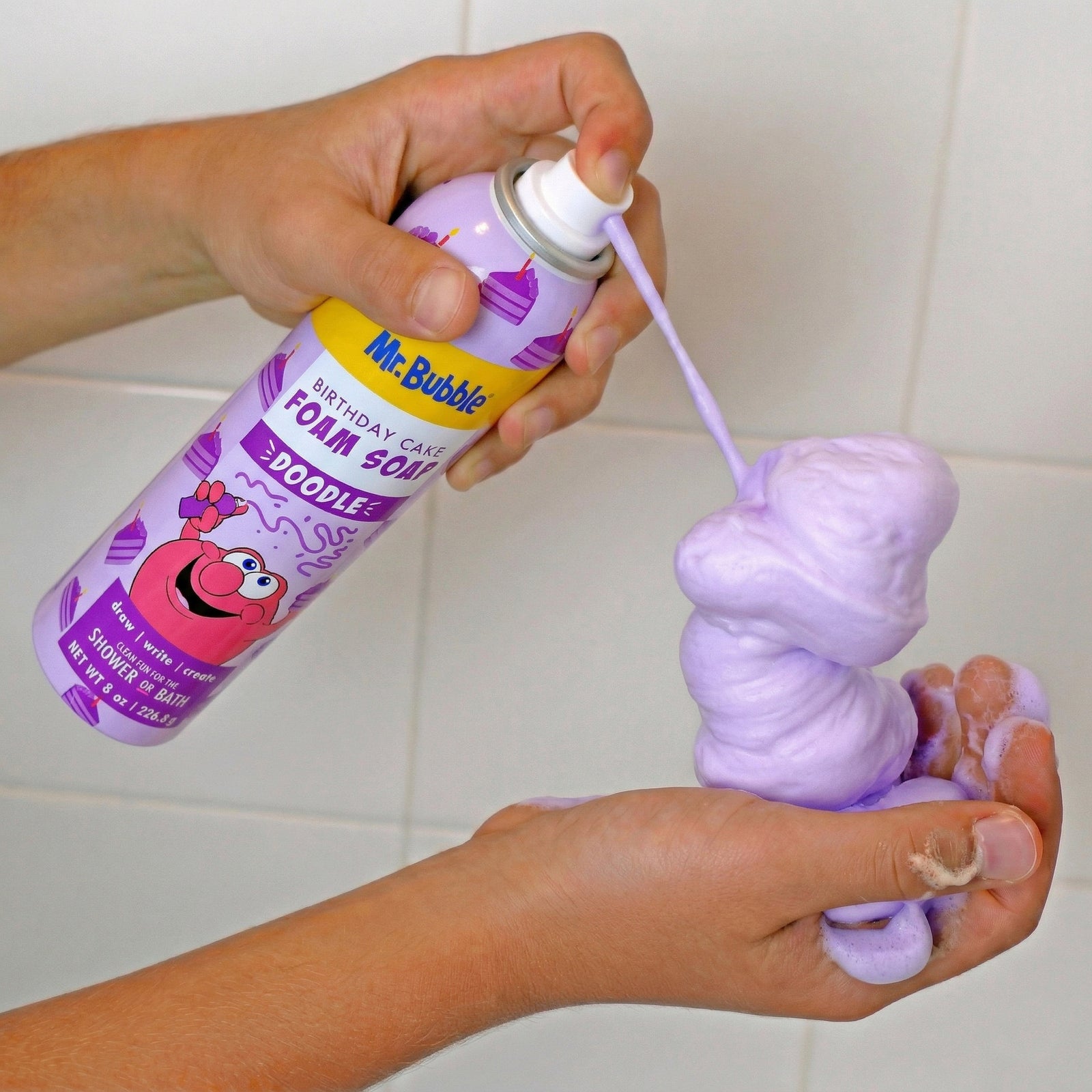 Mr. Bubble Doodle Foam Soap Birthday Cake
