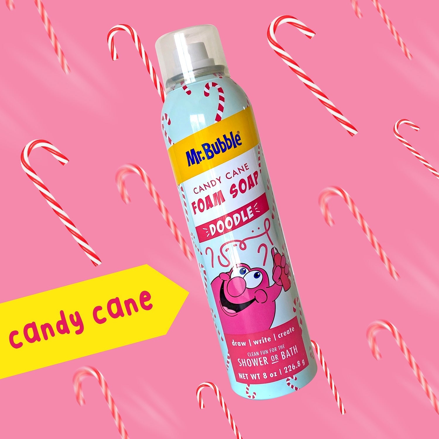 Mr. Bubble Doodle Foam Soap Candy Cane