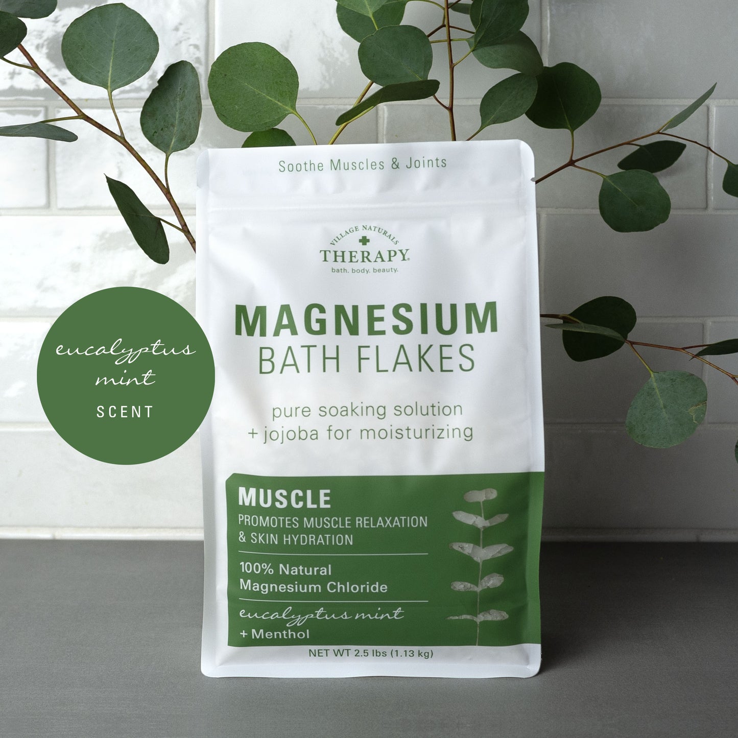 Village Naturals Therapy Muscle Magnesium Bath Flakes 2.5 lb.