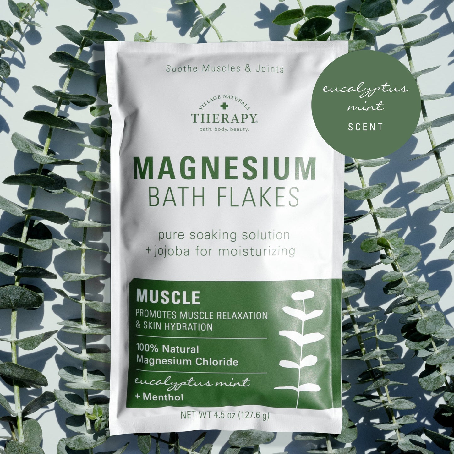 Village Naturals Therapy Muscle Magnesium Bath Flakes Packet 4.5 oz.