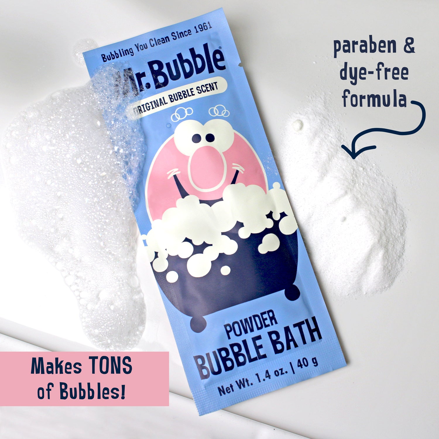 Retro Powder Bubble Bath Packet