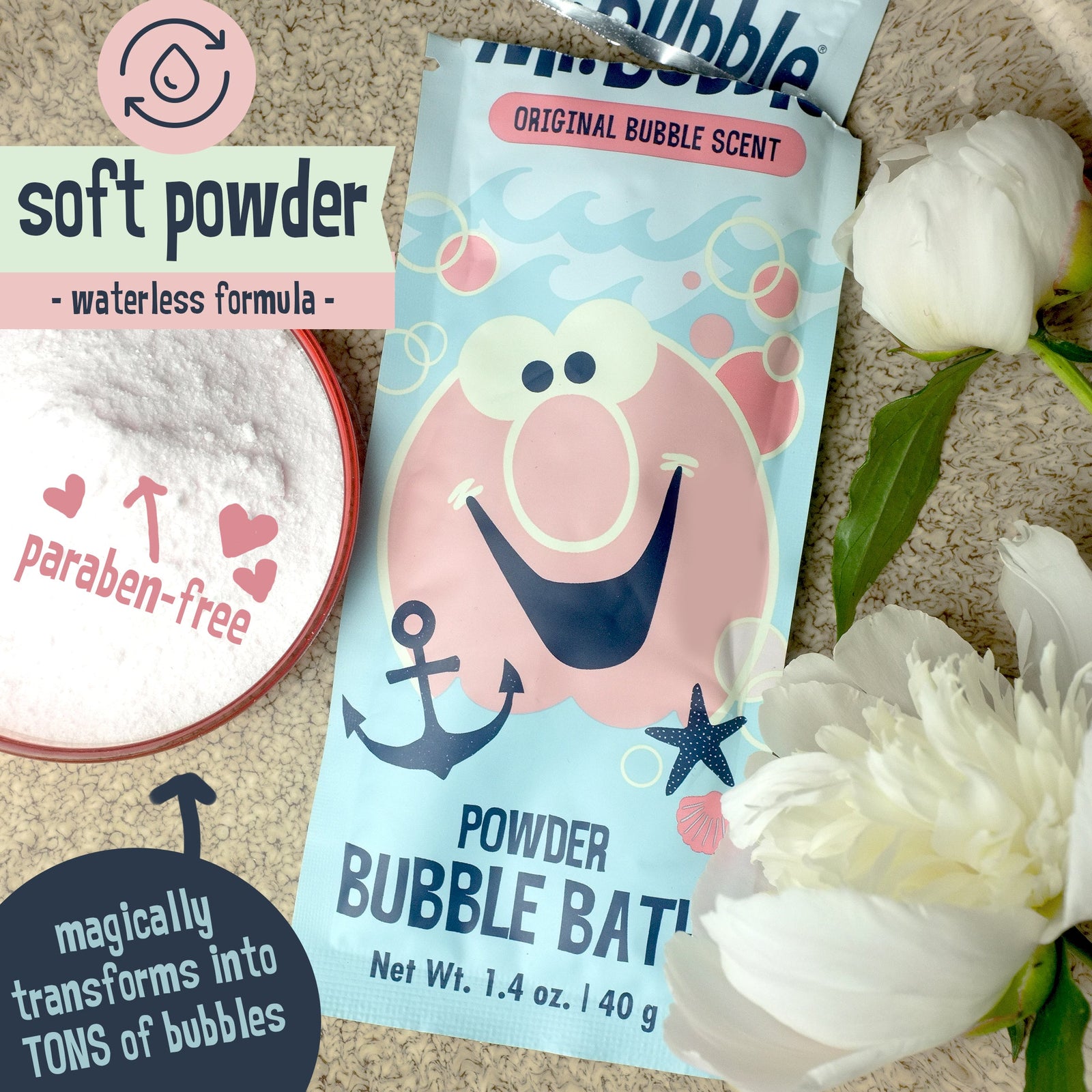 Retro Powder Bubble Bath Packet