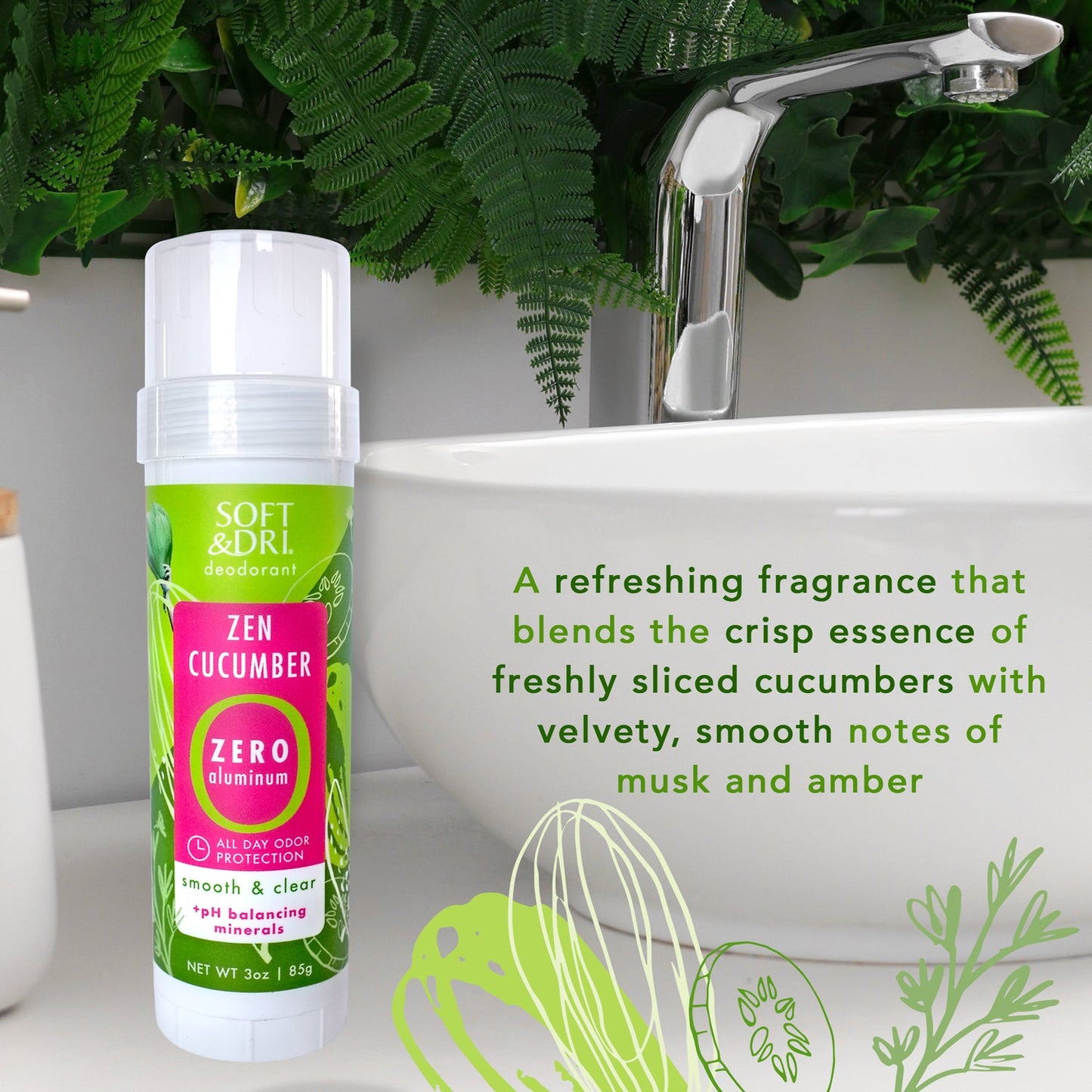 Soft & Dri Zen Cucumber Aluminum Free Deodorant