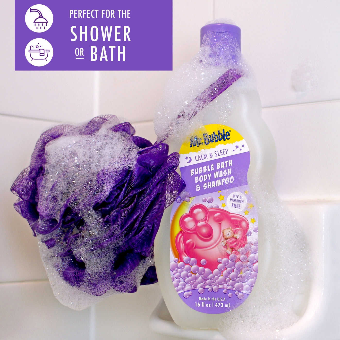 Calm & Sleep 3-in-1 Bubble Bath, Body Wash & Shampoo
