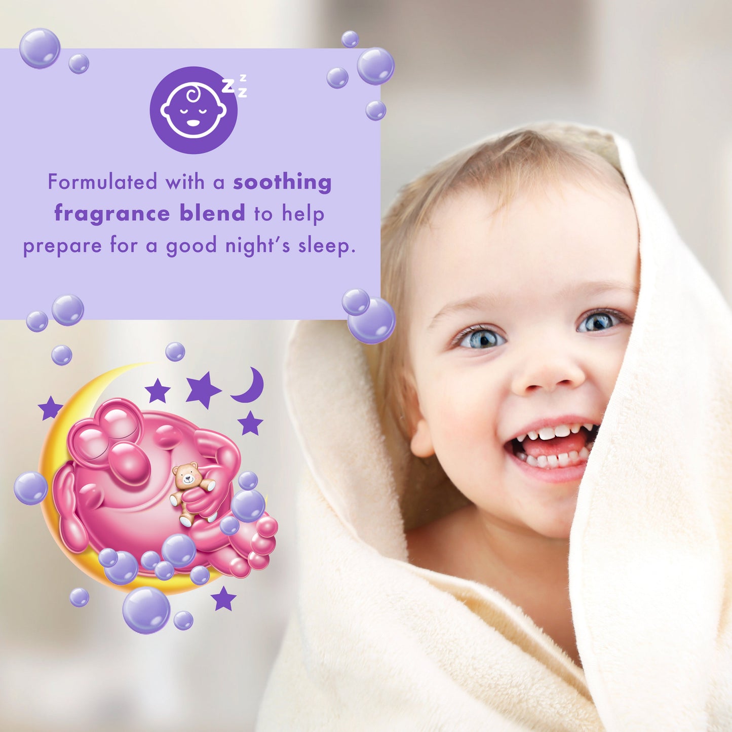 Calm & Sleep 3-in-1 Bubble Bath, Body Wash & Shampoo
