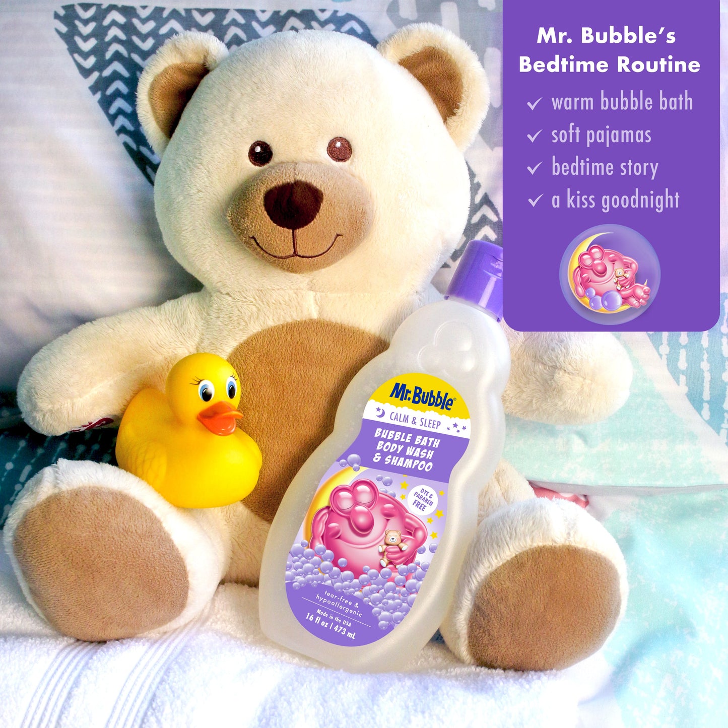 Calm & Sleep 3-in-1 Bubble Bath, Body Wash & Shampoo
