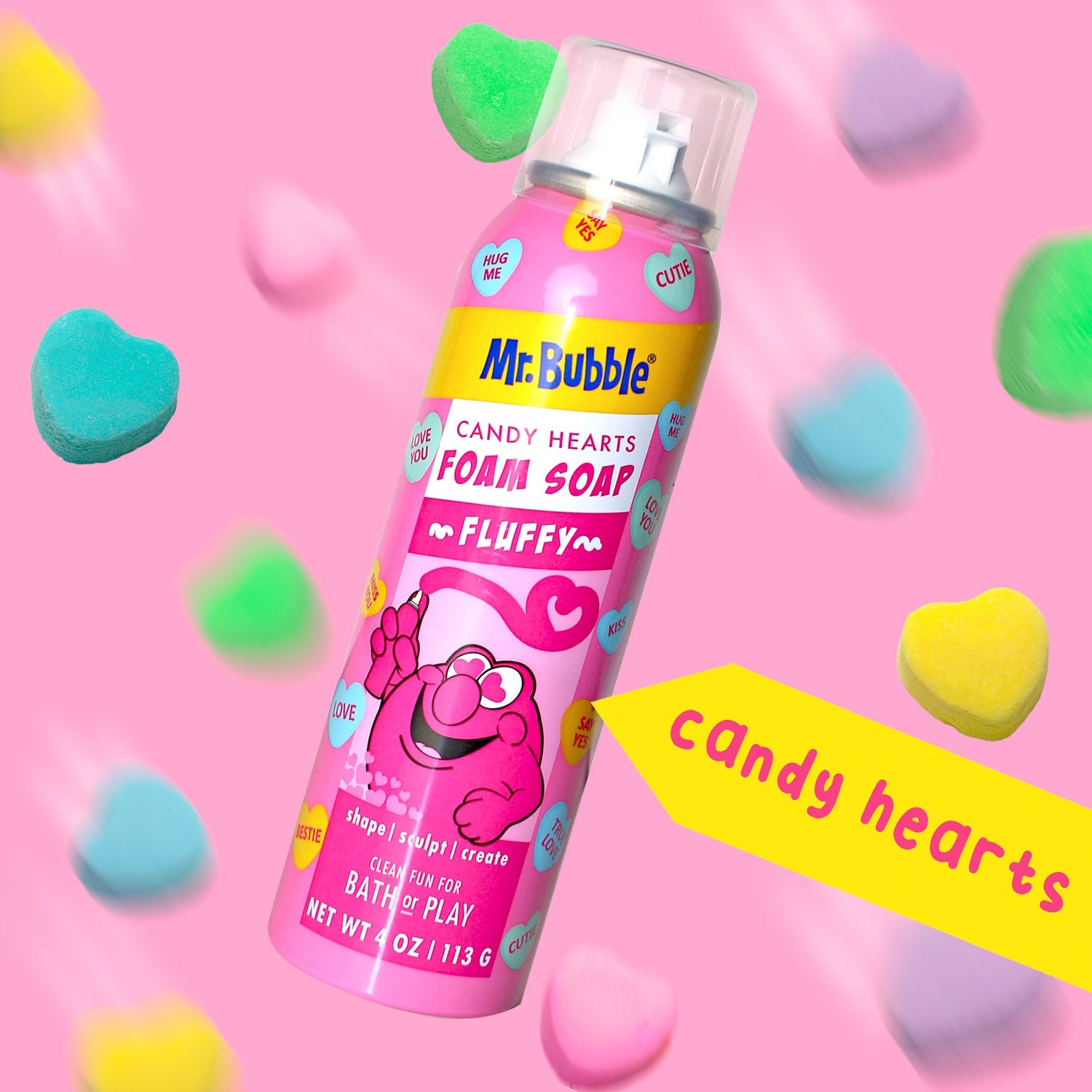 Mr. Bubble Candy Hearts Fluffy Foam Soap