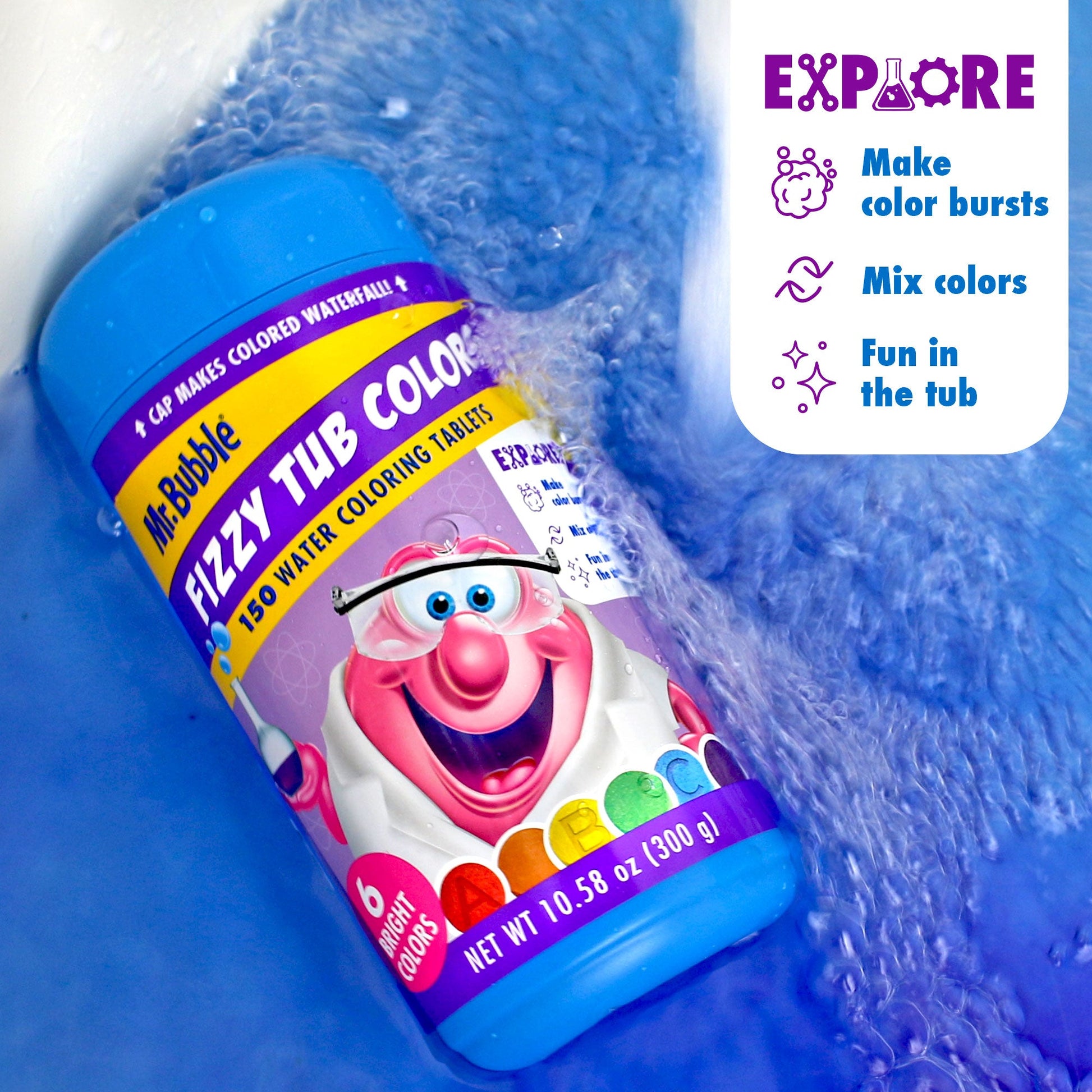 Mr. Bubble Fizzy Tub Colors 150 ct