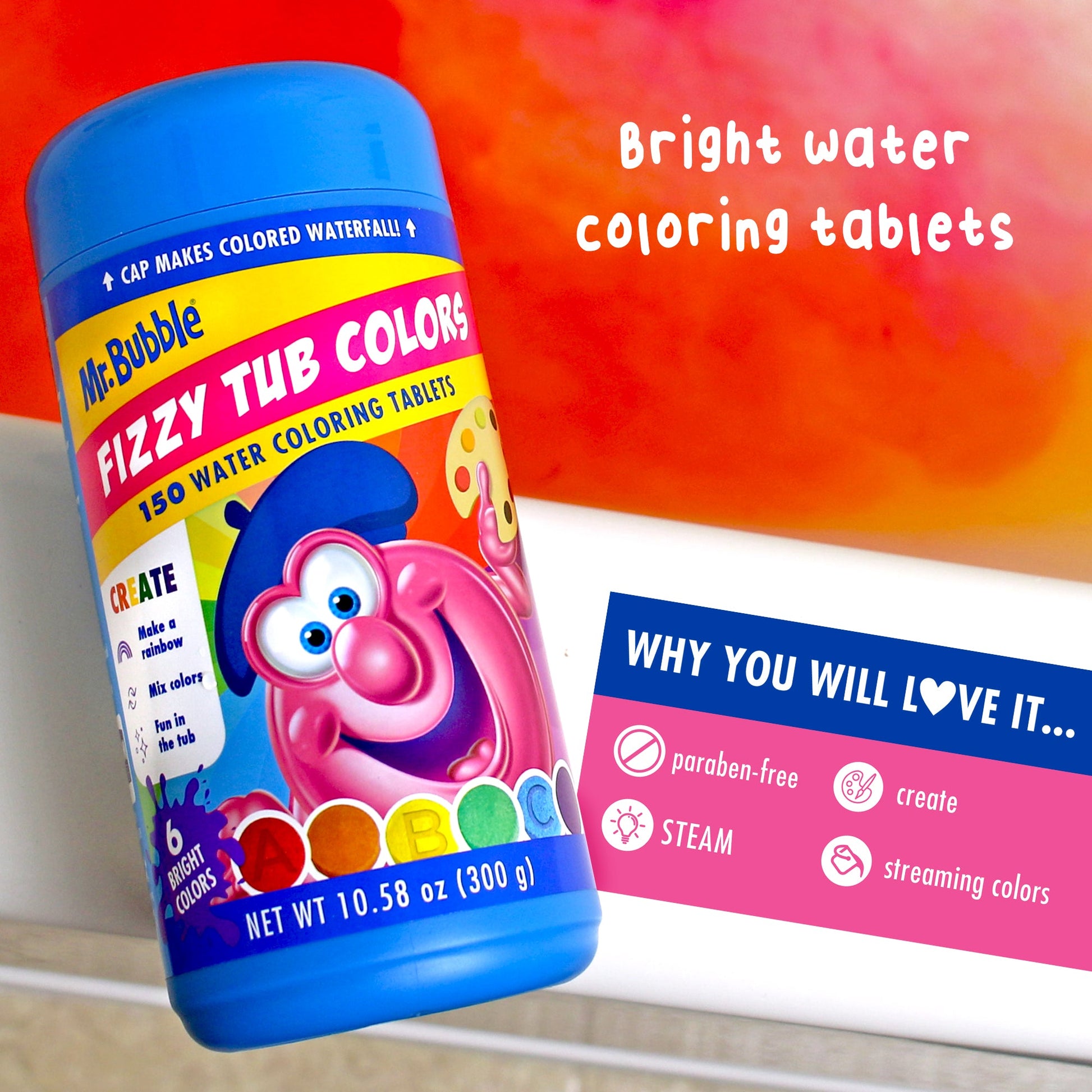 Mr. Bubble Fizzy Tub Colors 150 ct