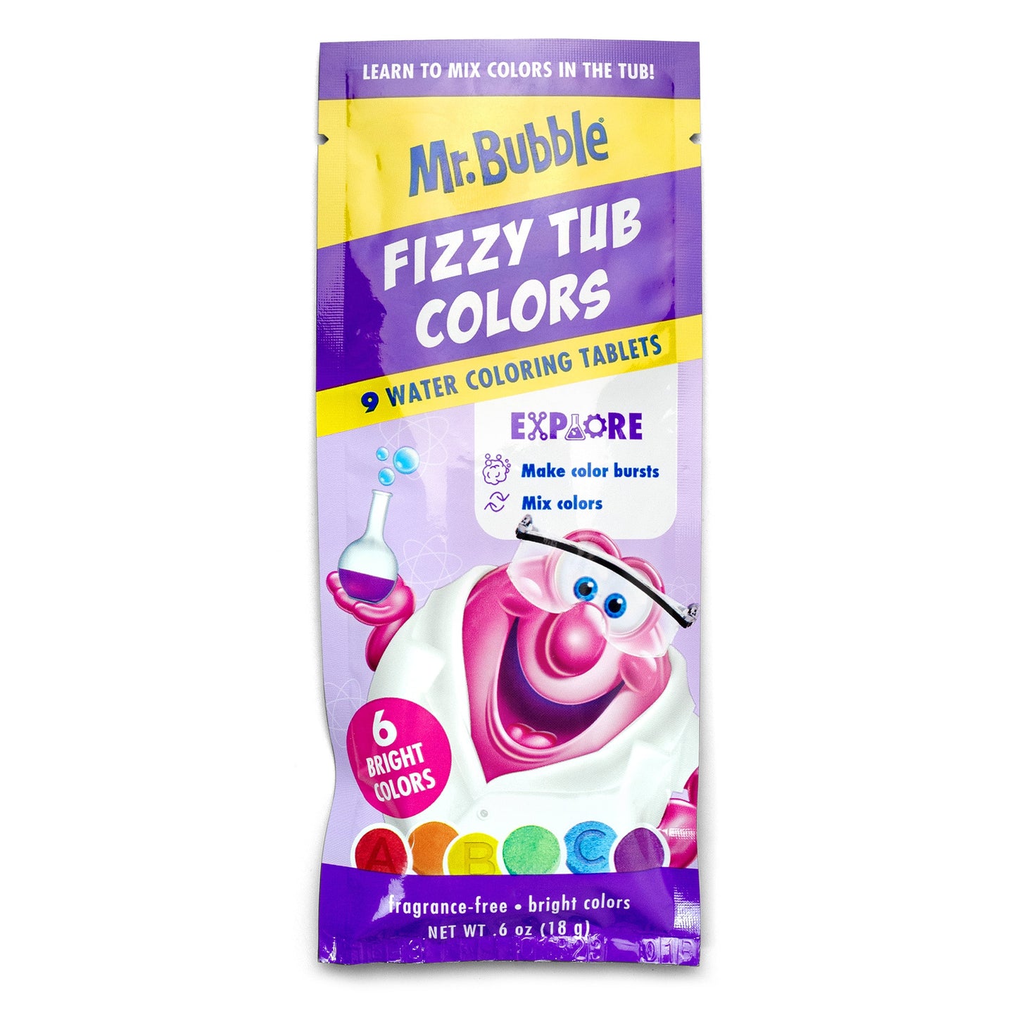Mr. Bubble Fizzy Tub Colors 9 ct packet