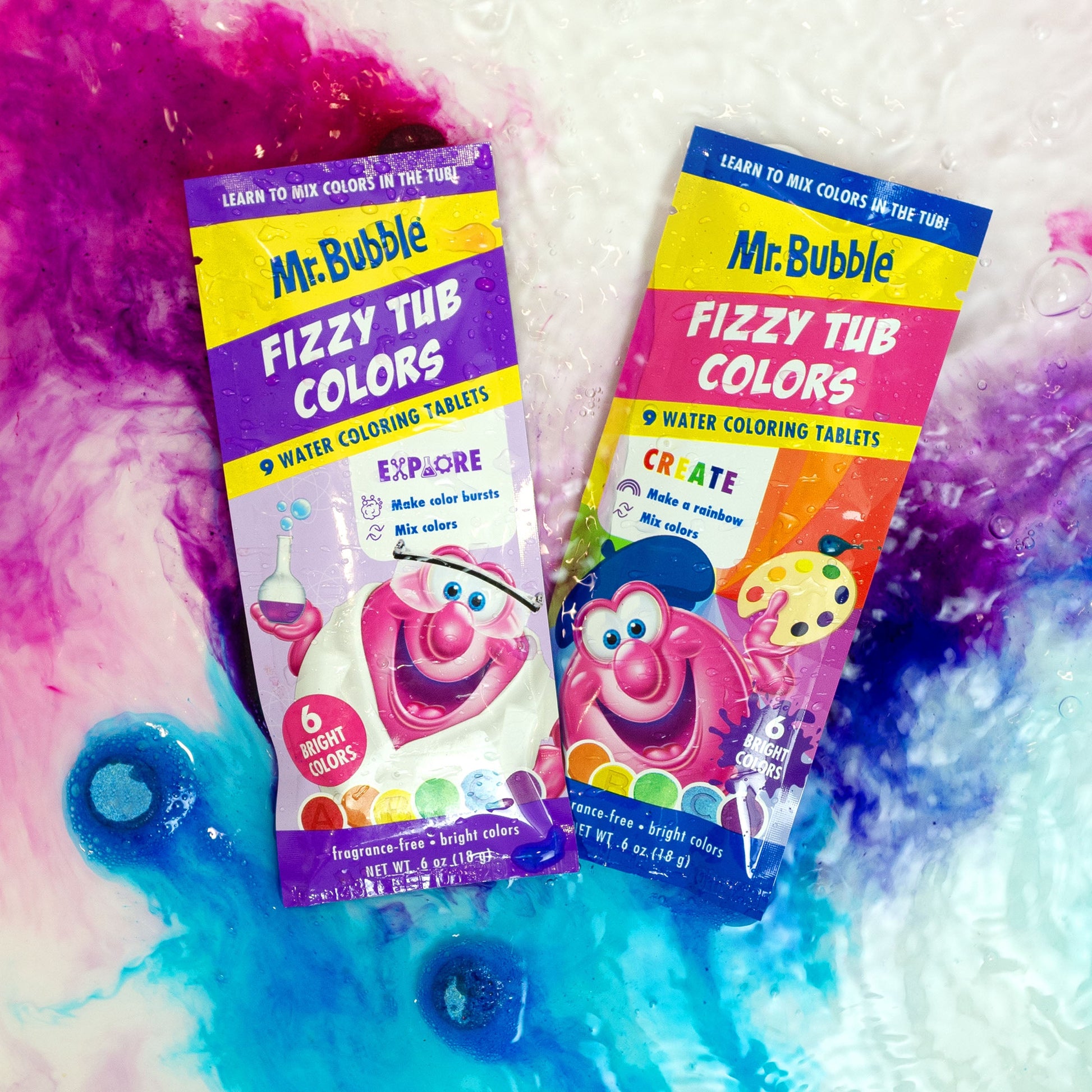 Mr. Bubble Fizzy Tub Colors 9 ct packet