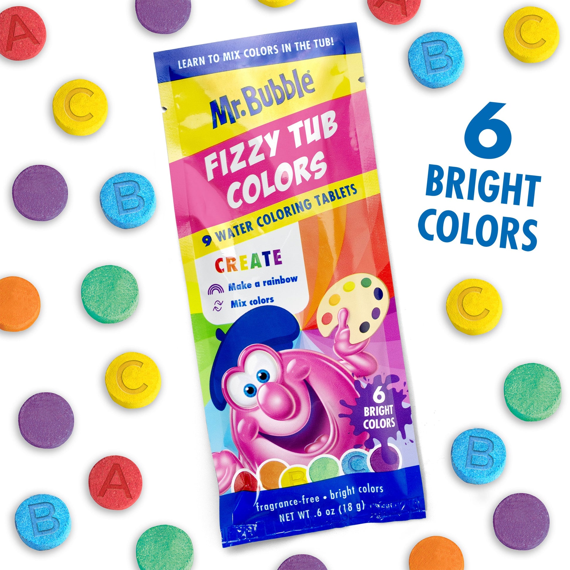Mr. Bubble Fizzy Tub Colors 9 ct packet
