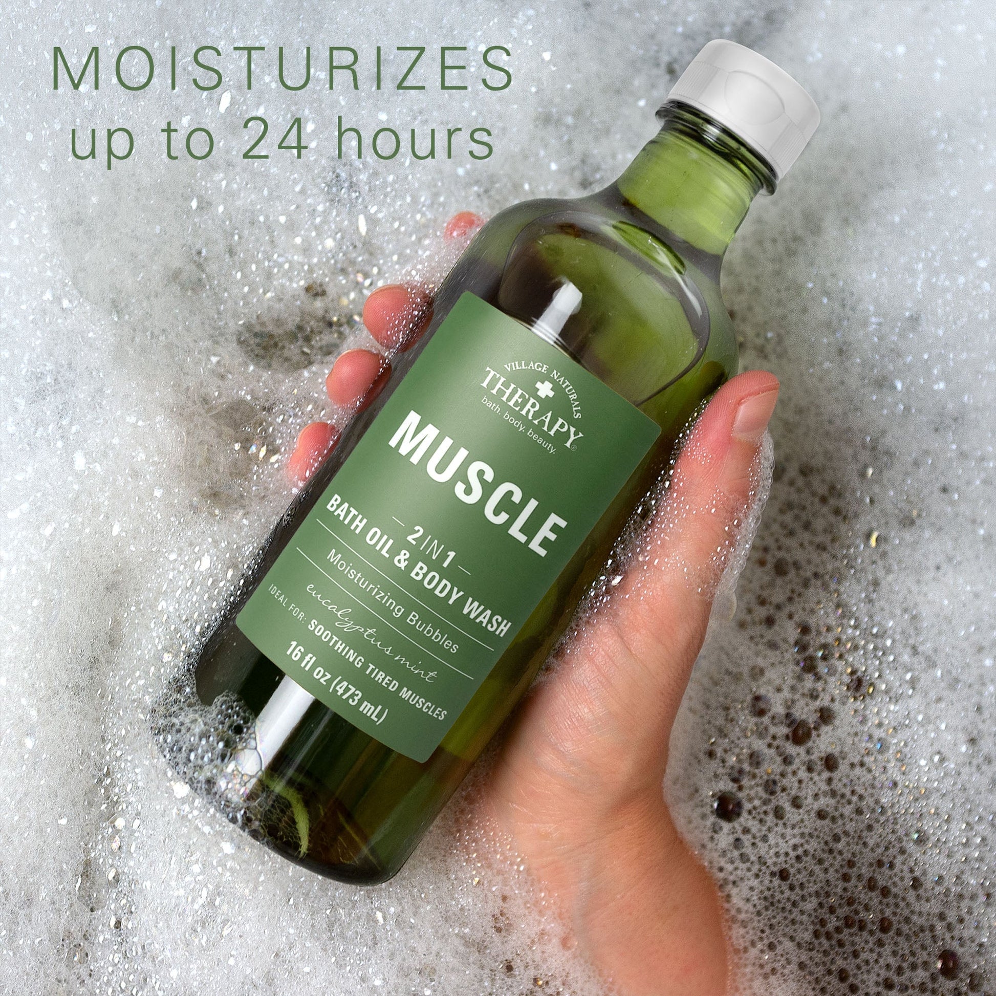Village Naturals Therapy Muscle Relief Foaming Bath Oil & Body Wash