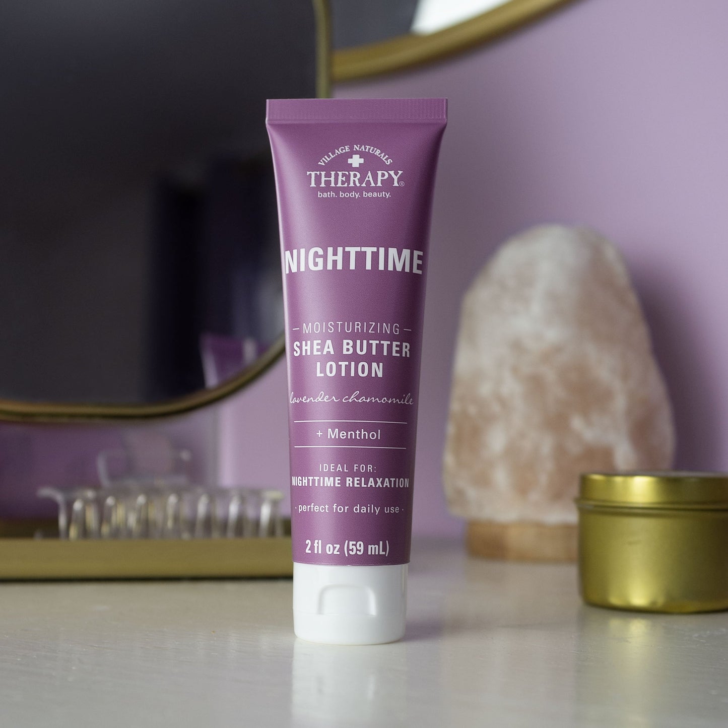 Village Naturals Therapy Nighttime Moisturizing Shea Butter Lotion Lavender Chamomile
