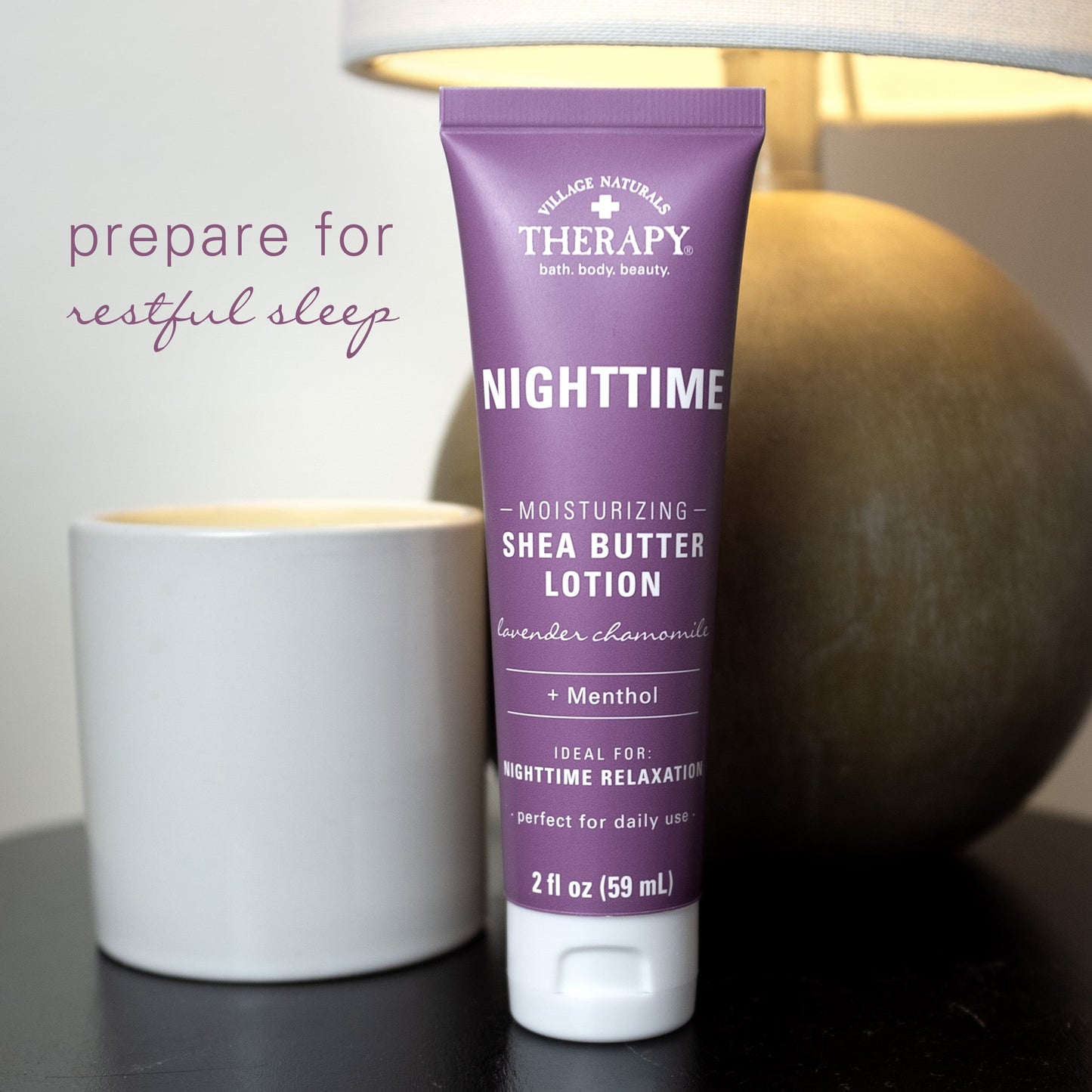 Village Naturals Therapy Nighttime Moisturizing Shea Butter Lotion Lavender Chamomile
