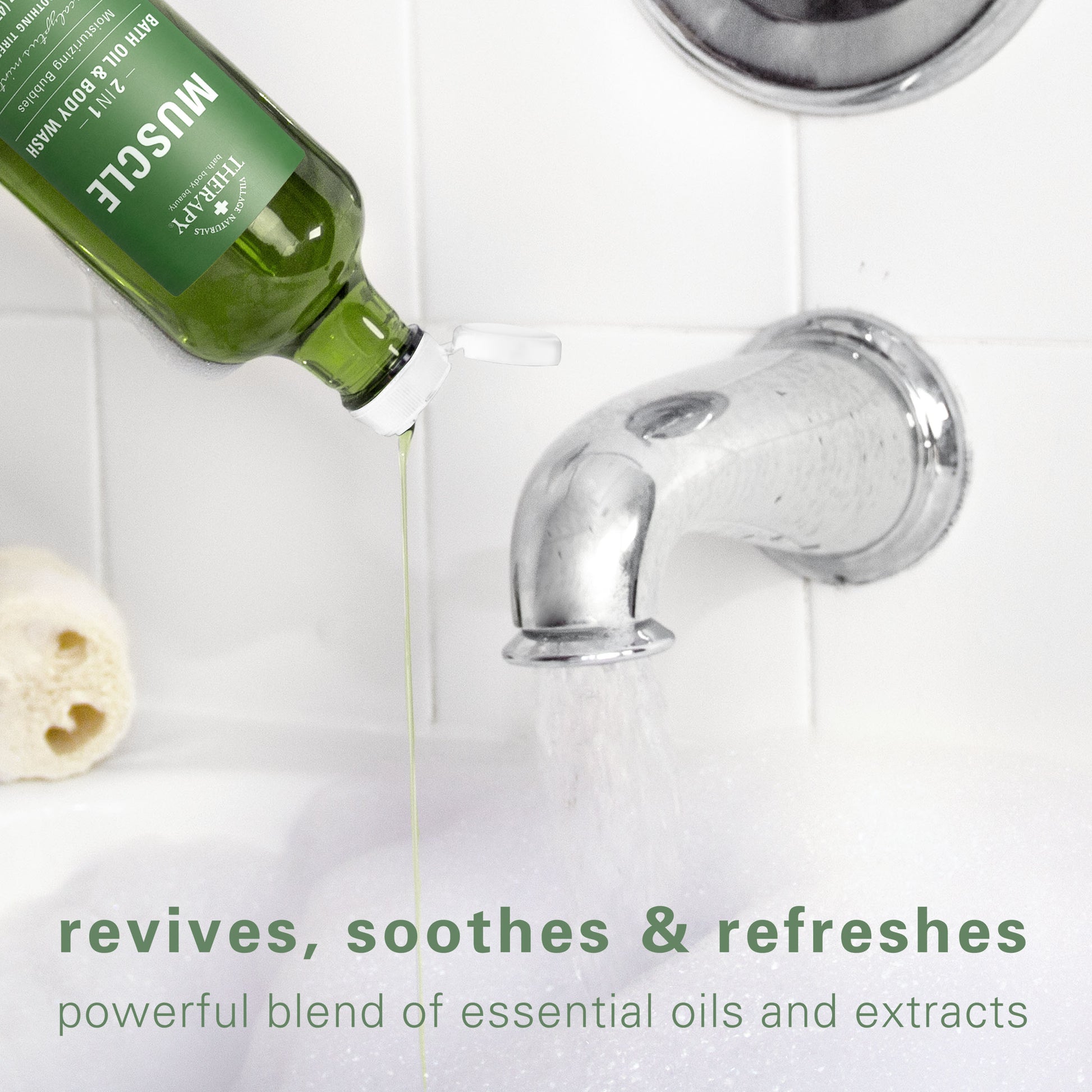 Village Naturals Therapy Muscle Relief Foaming Bath Oil & Body Wash